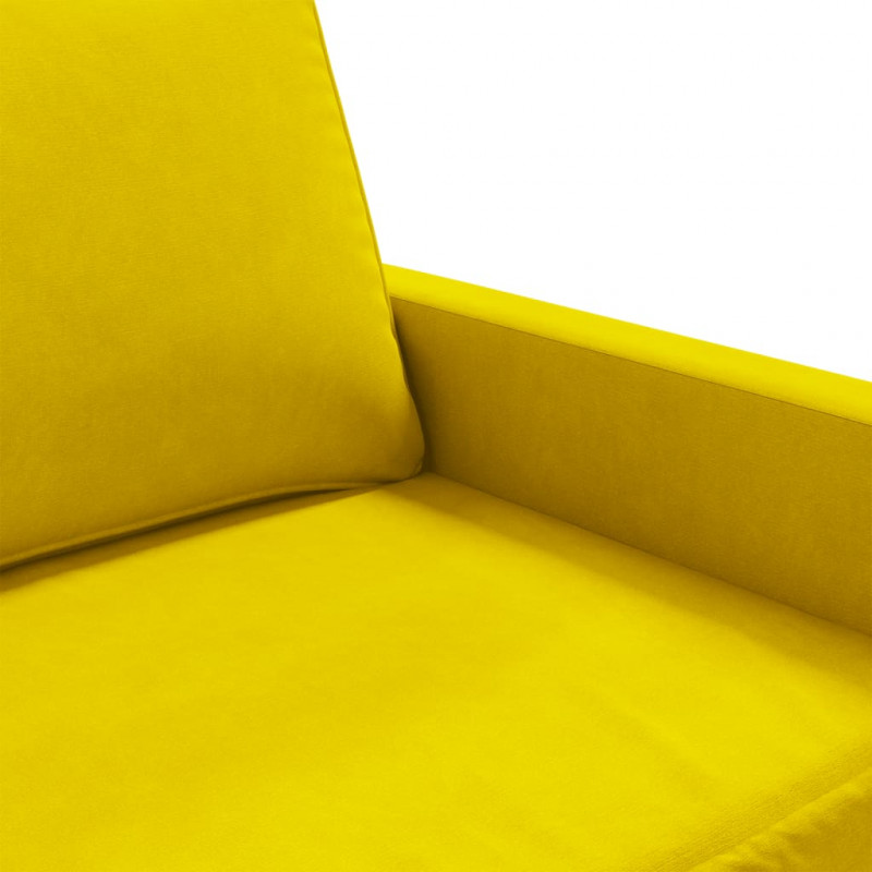 Sofa 3-osobowa, żółty, 180 cm, tapicerowana aksamitem