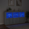 Szafka z oświetleniem LED, szary dąb sonoma, 181,5x37x100 cm