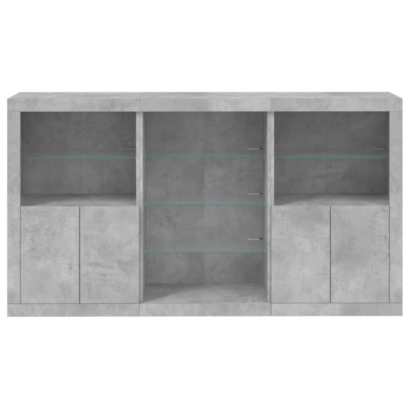 Szafka z oświetleniem LED, szarość betonu, 181,5x37x100 cm