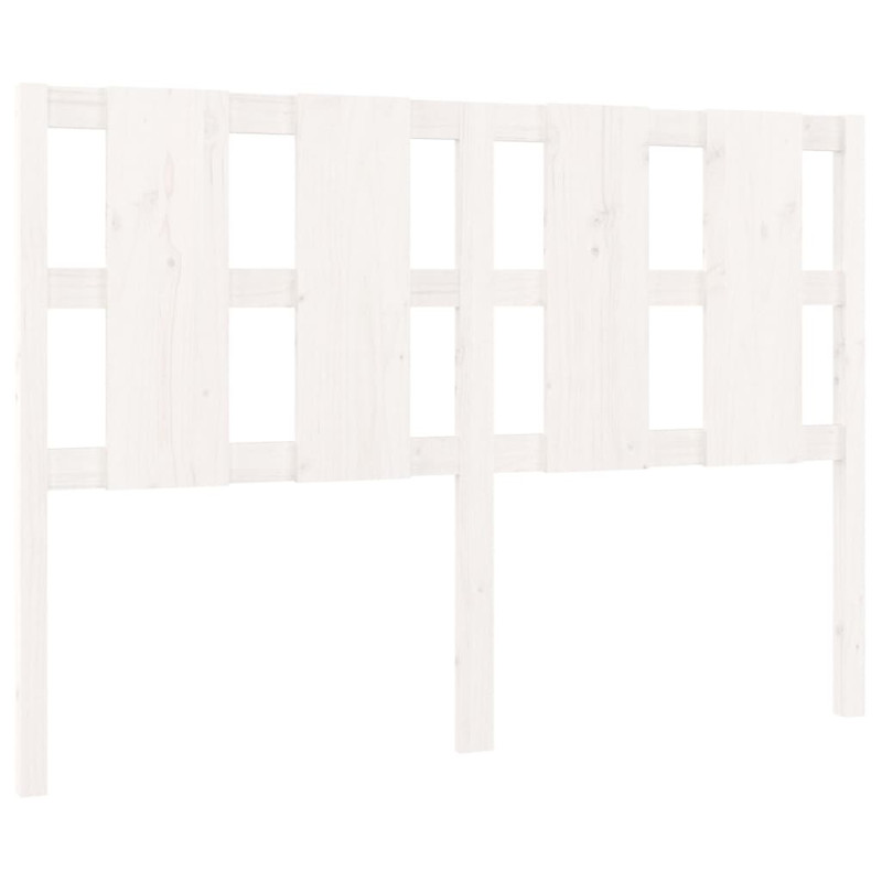 Wezgłowie łóżka, białe, 125,5x4x100 cm, lite drewno sosnowe
