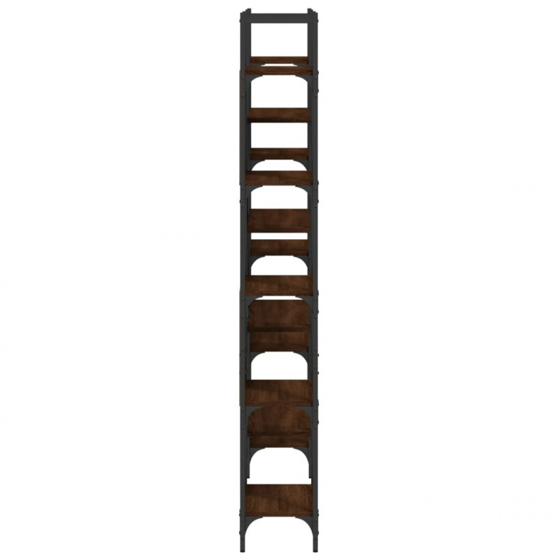Regał na książki, brązowy dąb, 155,5x24x166,5 cm