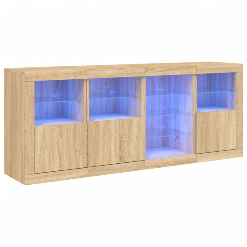 Szafka z oświetleniem LED, dąb sonoma, 164x37x67 cm