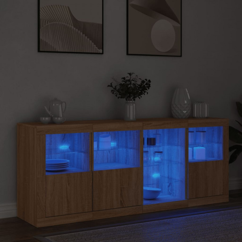 Szafka z oświetleniem LED, dąb sonoma, 164x37x67 cm