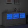 Szafka z oświetleniem LED, biała, 123x37x67 cm