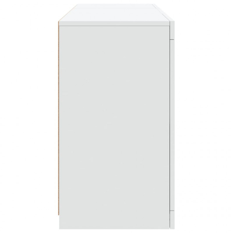 Szafka z oświetleniem LED, biała, 123x37x67 cm