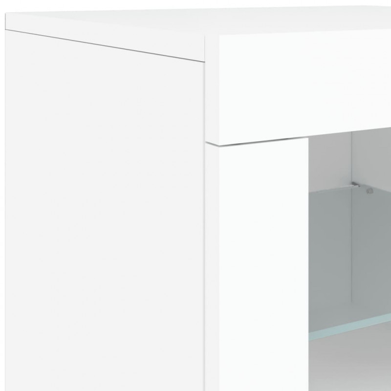 Szafka z oświetleniem LED, biała, 123x37x67 cm
