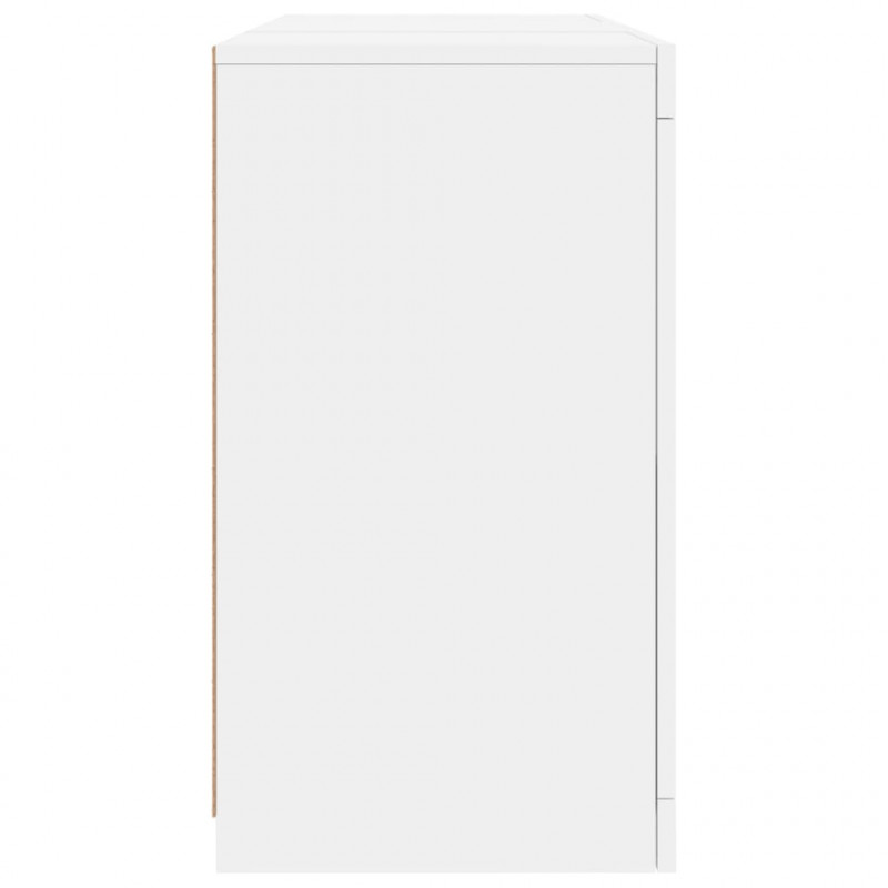 Szafka z oświetleniem LED, biała, 123x37x67 cm