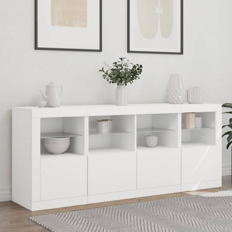 Szafka z oświetleniem LED, biała, 163x37x67 cm