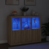 Szafki z oświetleniem LED, 3 szt., dąb sonoma