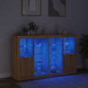 Szafki z oświetleniem LED, 3 szt., dąb sonoma
