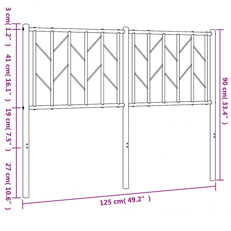 Metalowe wezgłowie, białe, 120 cm