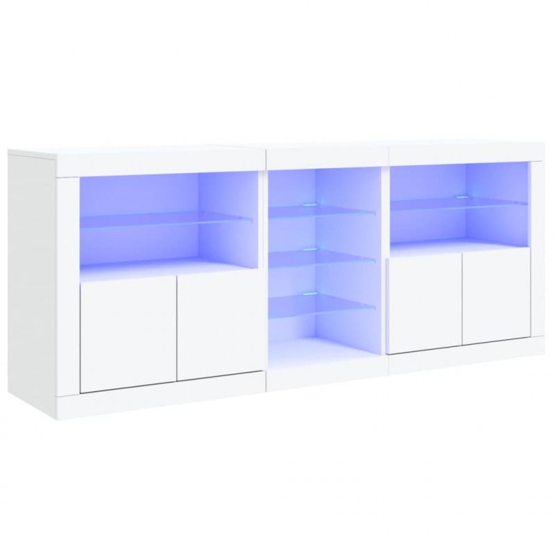 Szafka z oświetleniem LED, biała, 162x37x67 cm