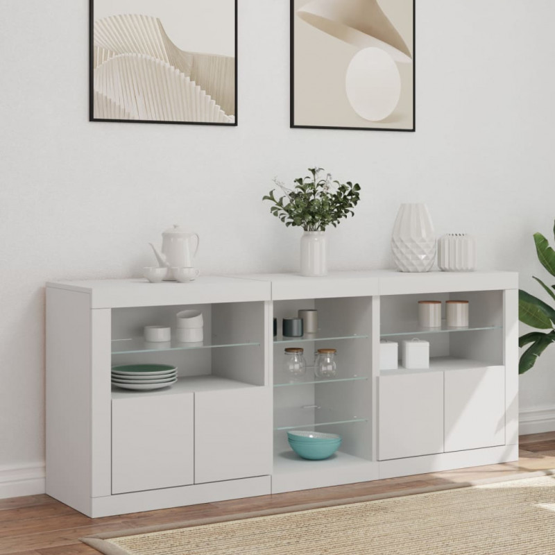 Szafka z oświetleniem LED, biała, 162x37x67 cm