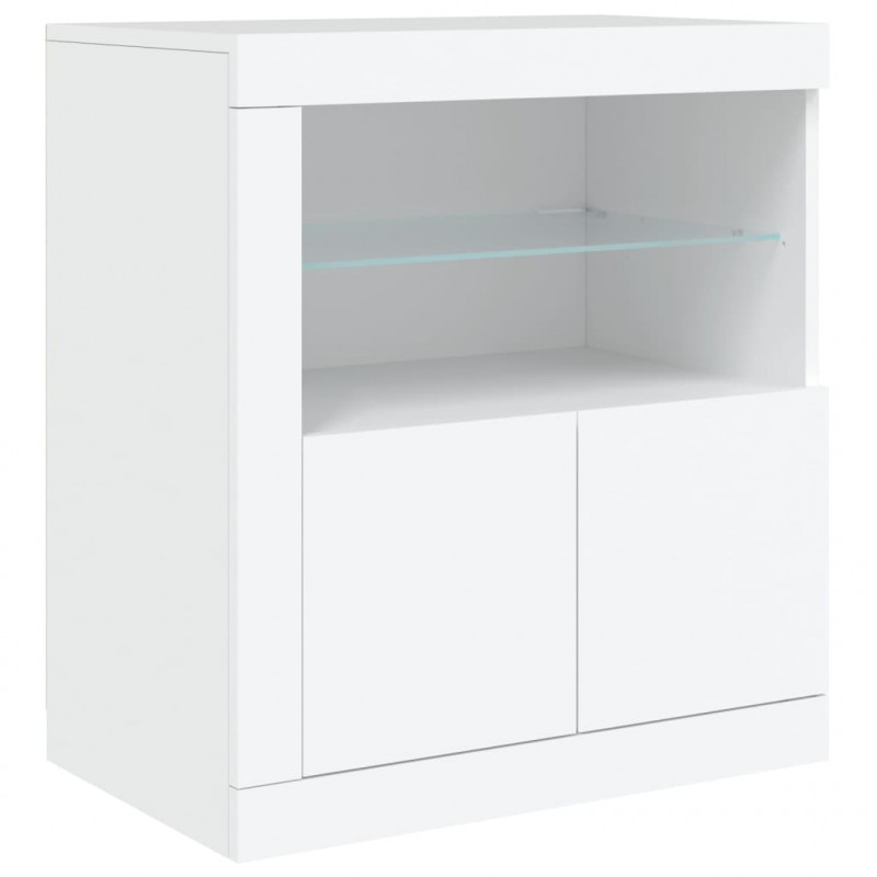 Szafka z oświetleniem LED, biała, 162x37x67 cm