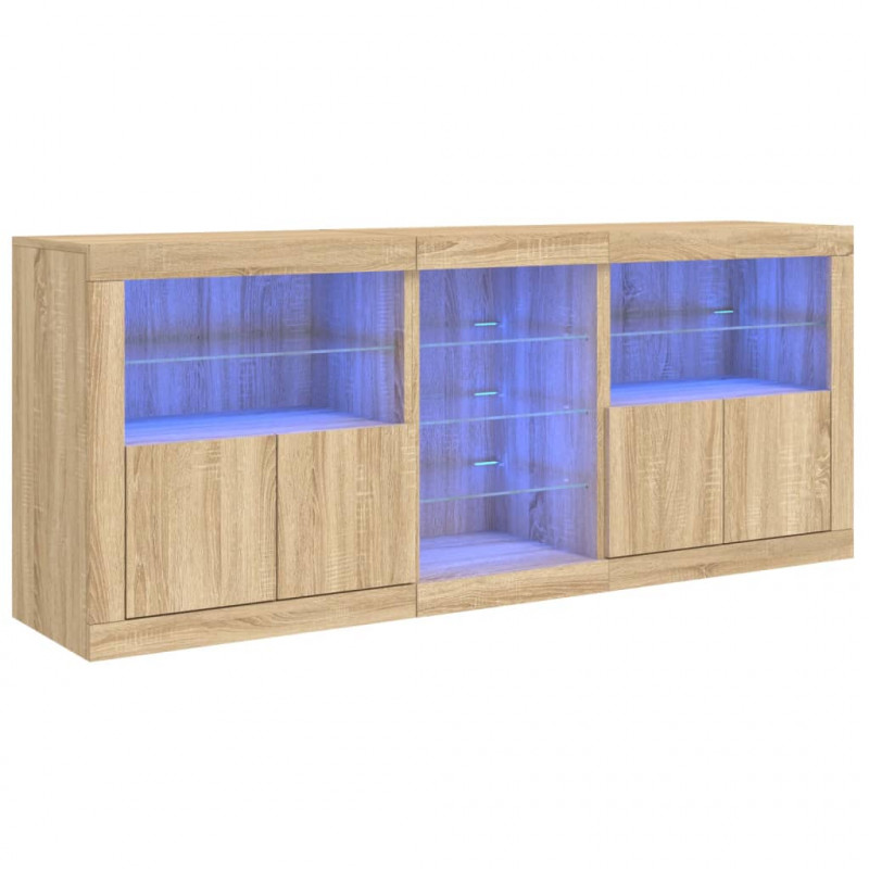 Szafka z oświetleniem LED, dąb sonoma, 162x37x67 cm
