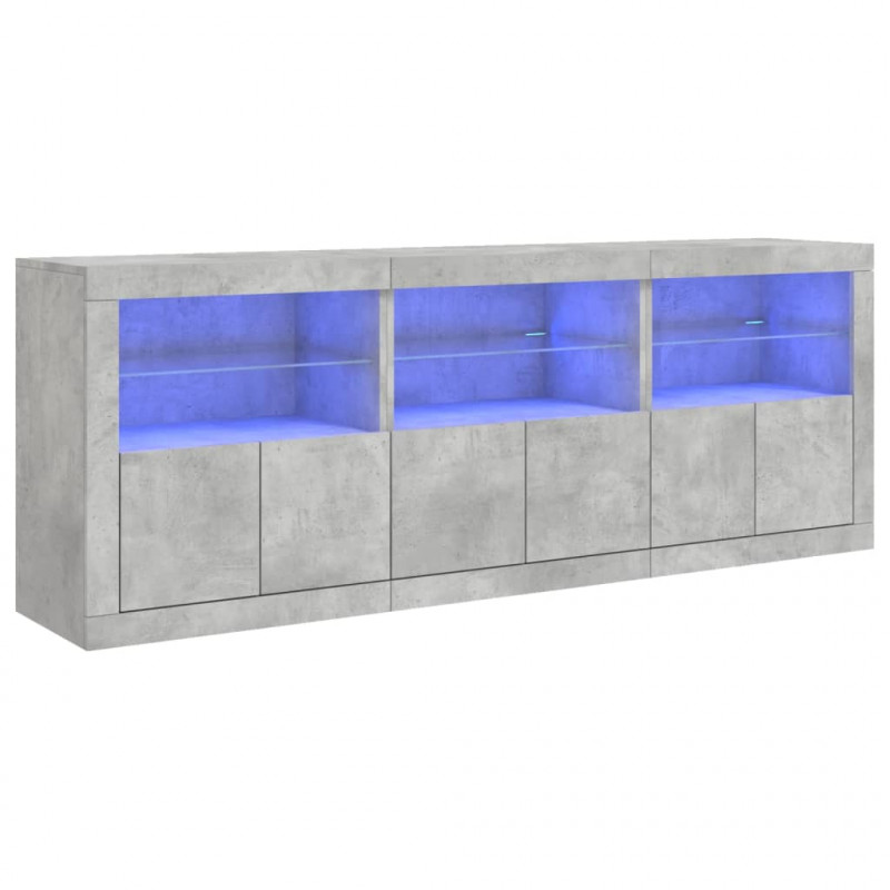 Szafka z oświetleniem LED, szarość betonu, 181,5x37x67 cm