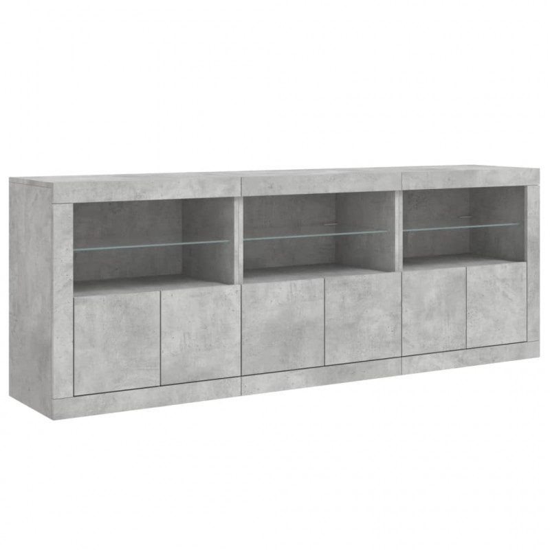 Szafka z oświetleniem LED, szarość betonu, 181,5x37x67 cm