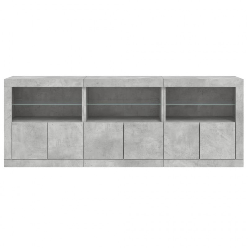 Szafka z oświetleniem LED, szarość betonu, 181,5x37x67 cm