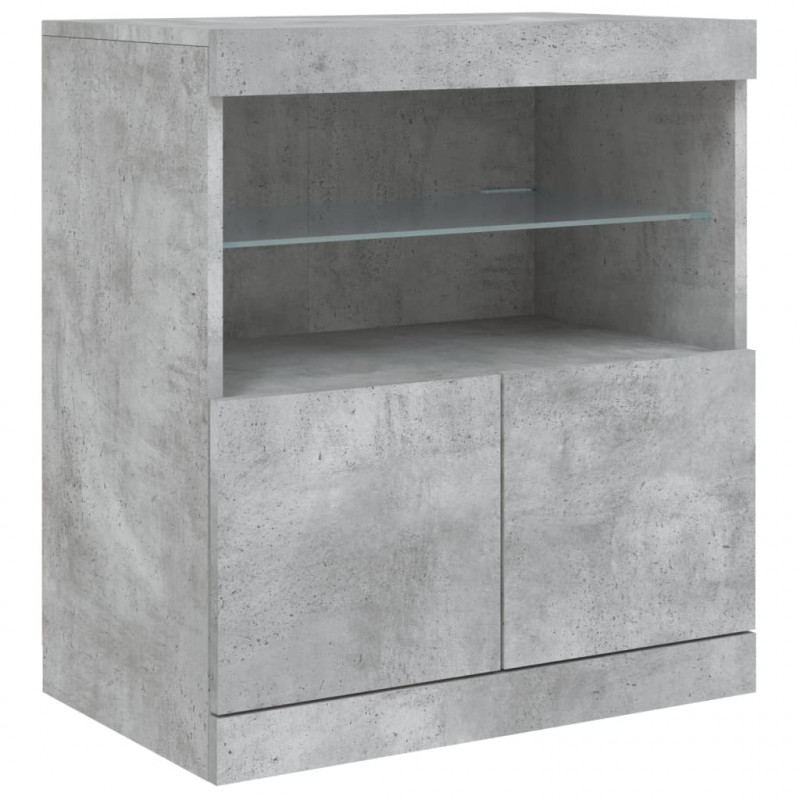 Szafka z oświetleniem LED, szarość betonu, 181,5x37x67 cm