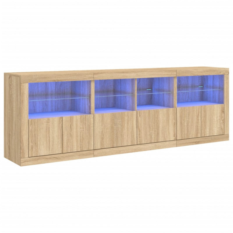 Szafka z oświetleniem LED, dąb sonoma, 202x37x67 cm