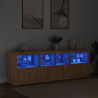 Szafka z oświetleniem LED, dąb sonoma, 202x37x67 cm