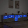 Szafka z oświetleniem LED, szarość betonu, 283x37x67 cm