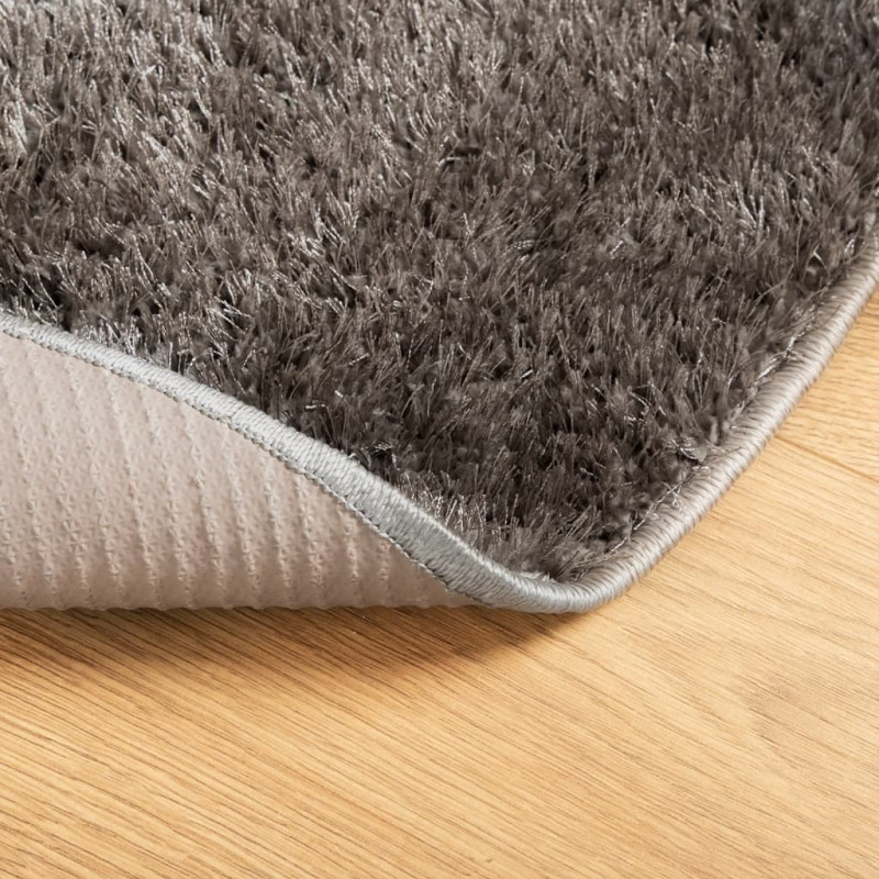 Dywan ISTAN z długim runem, połyskujący, szary, Ø 80 cm