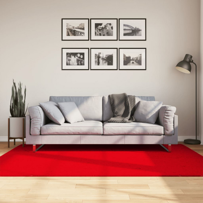 Dywan HUARTE z krótkim włosiem, czerwony, 140x200 cm
