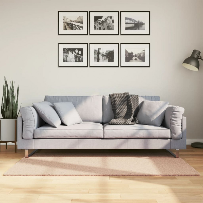 Dywan HUARTE z krótkim włosiem, różowy, 80x150 cm