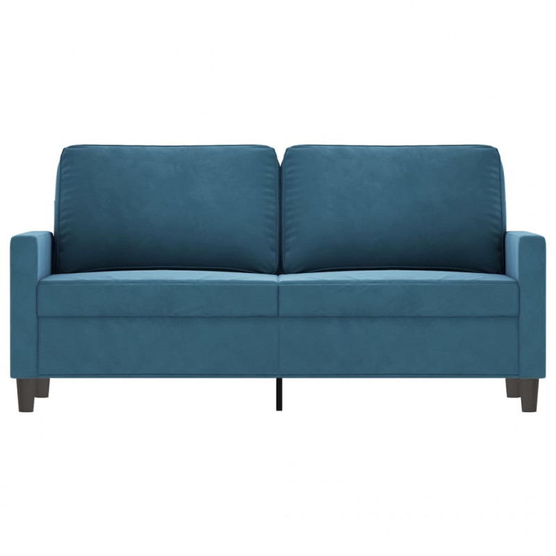 Sofa 2-osobowa, niebieski, 140 cm, tapicerowana aksamitem
