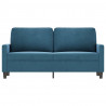 Sofa 2-osobowa, niebieski, 140 cm, tapicerowana aksamitem