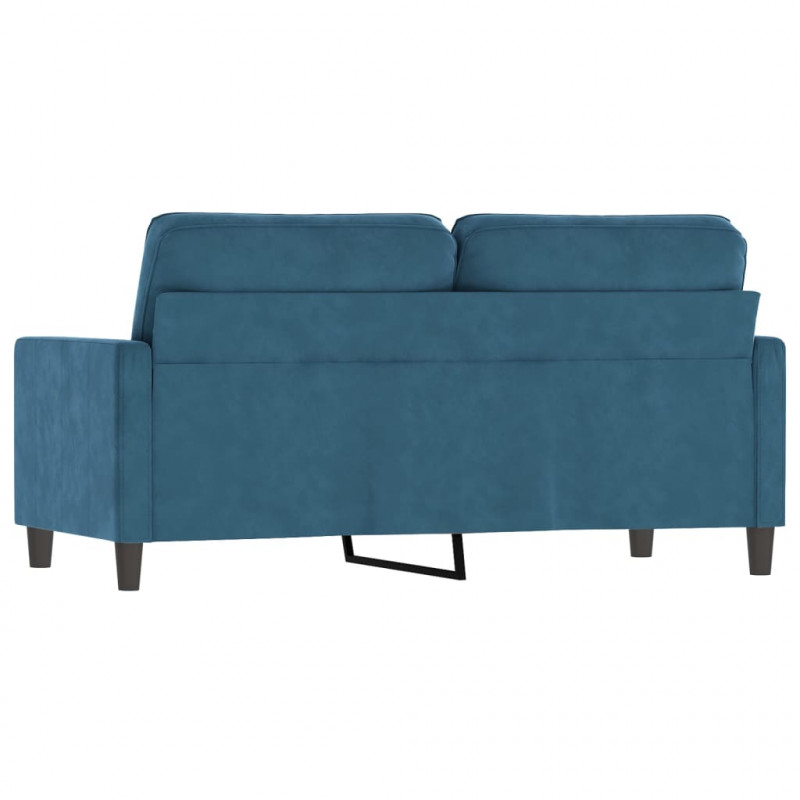 Sofa 2-osobowa, niebieski, 140 cm, tapicerowana aksamitem