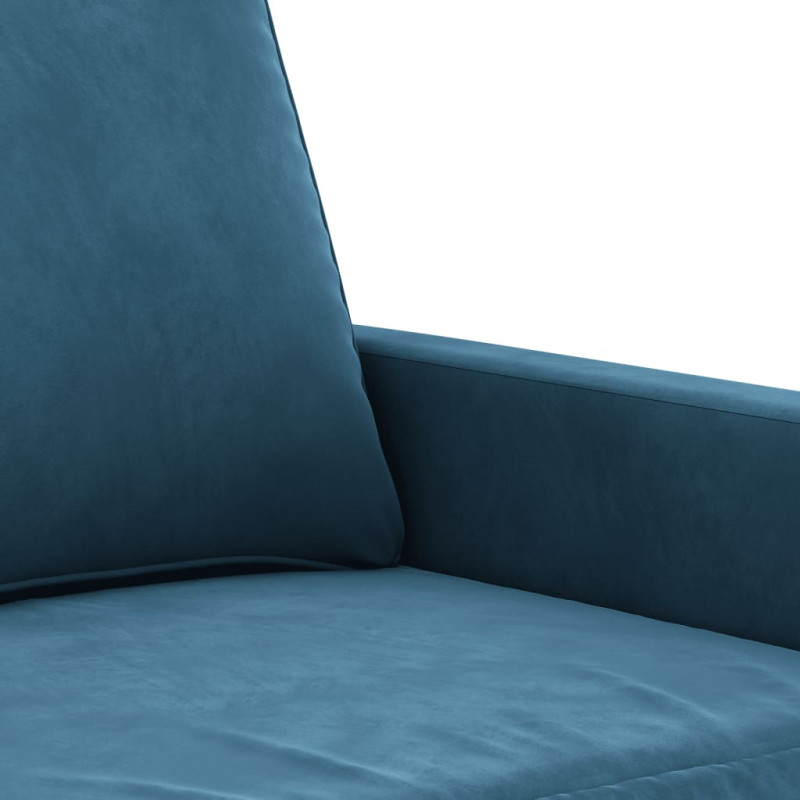 Sofa 2-osobowa, niebieski, 140 cm, tapicerowana aksamitem