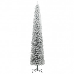 Smukła choinka na stojaku, pokryta śniegiem, 270 cm, PVC
