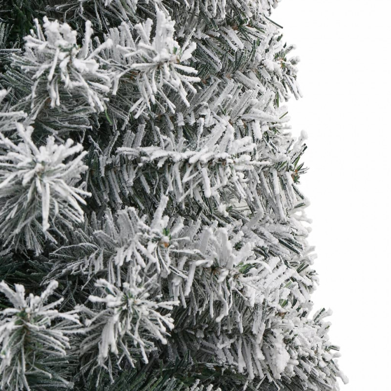 Smukła choinka na stojaku, pokryta śniegiem, 270 cm, PVC