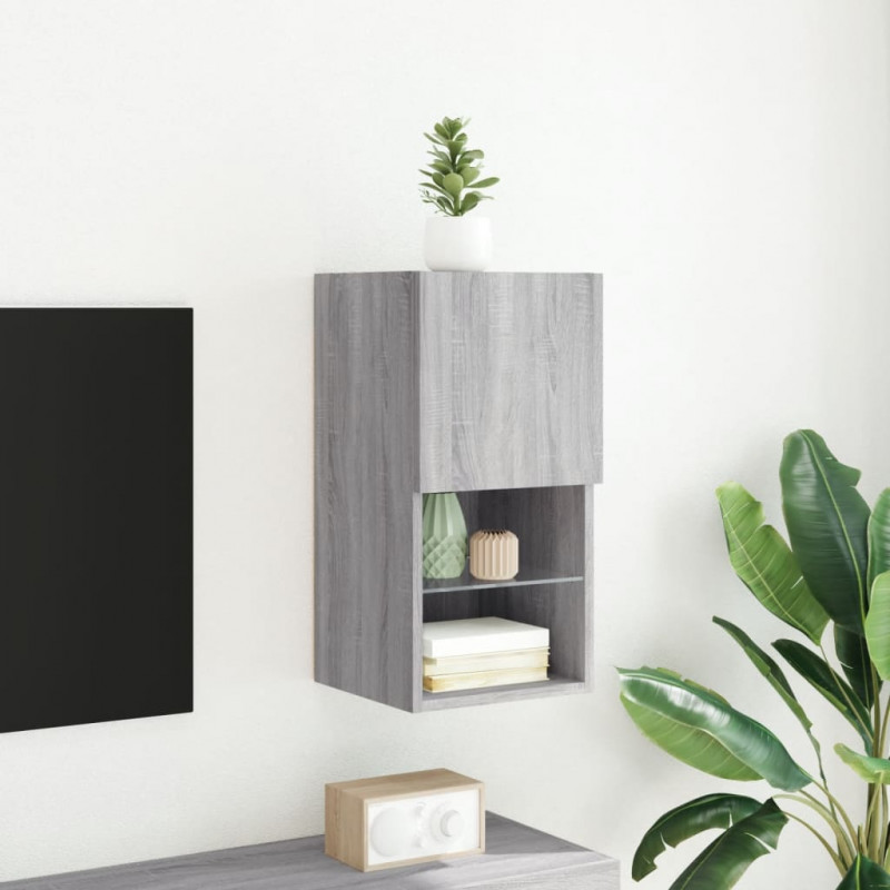 Szafka pod telewizor z LED, szary dąb sonoma, 30,5x30x60 cm