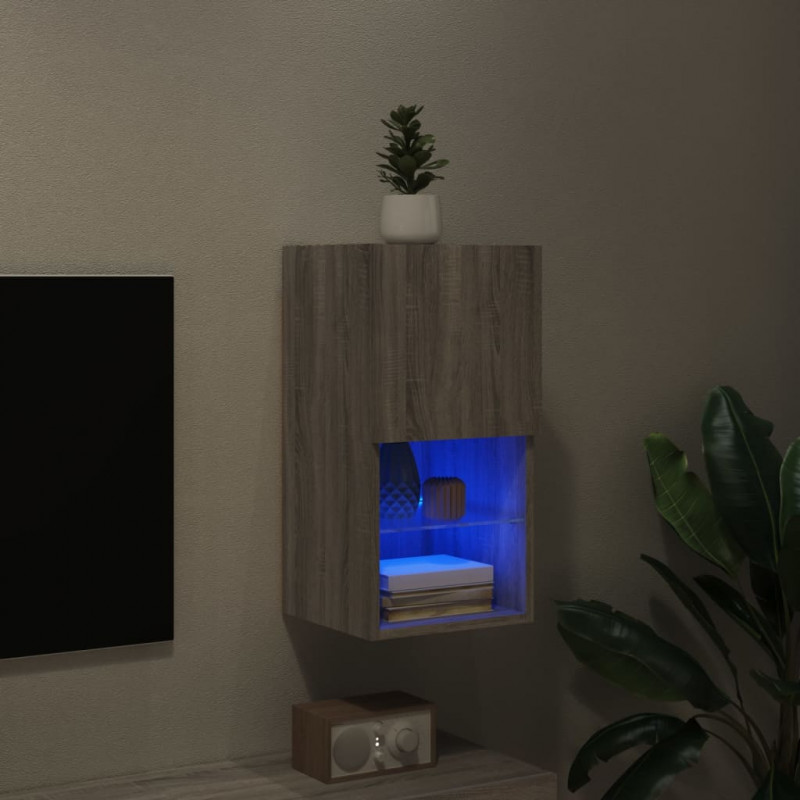 Szafka pod telewizor z LED, szary dąb sonoma, 30,5x30x60 cm