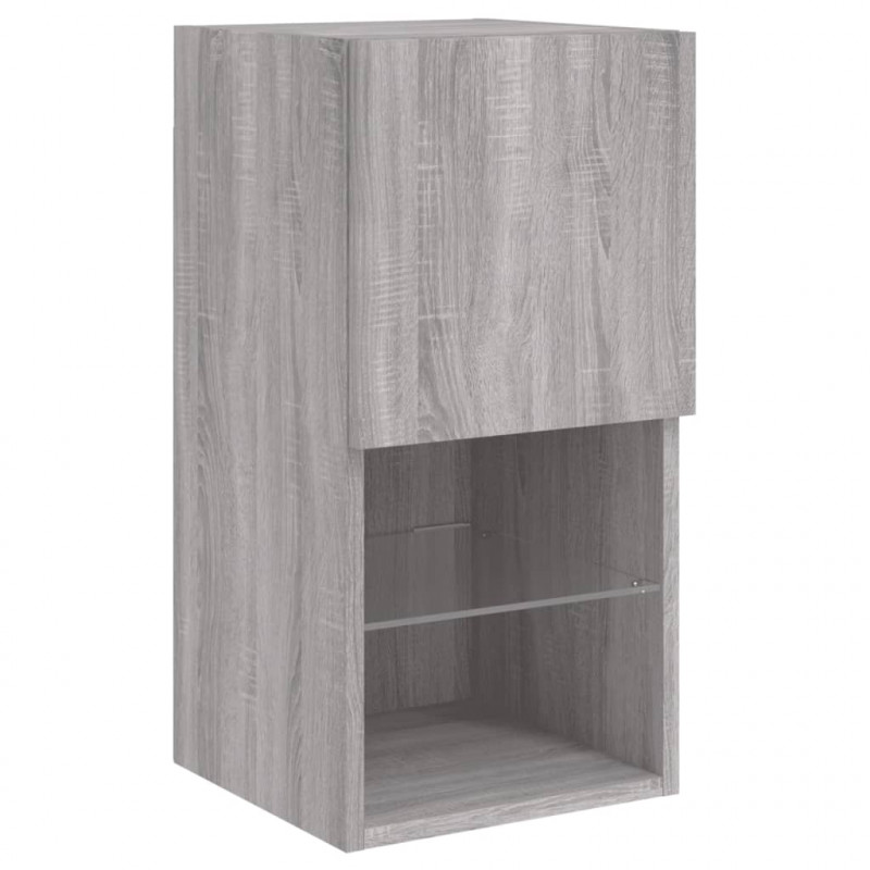 Szafka pod telewizor z LED, szary dąb sonoma, 30,5x30x60 cm