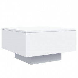 Stolik kawowy z podświetleniem LED, biały, 55x55x31 cm