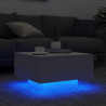 Stolik kawowy z podświetleniem LED, biały, 55x55x31 cm