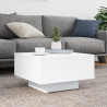 Stolik kawowy z podświetleniem LED, biały, 55x55x31 cm