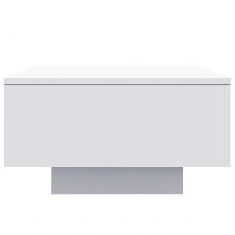 Stolik kawowy z podświetleniem LED, biały, 55x55x31 cm