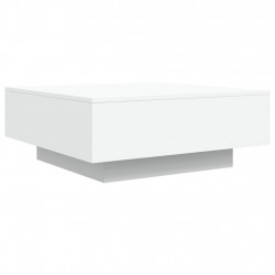 Stolik kawowy z oświetleniem LED, biały, 80x80x31 cm