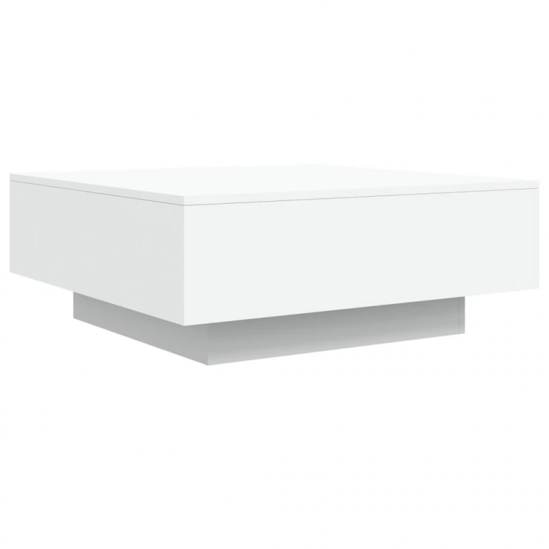 Stolik kawowy z oświetleniem LED, biały, 80x80x31 cm