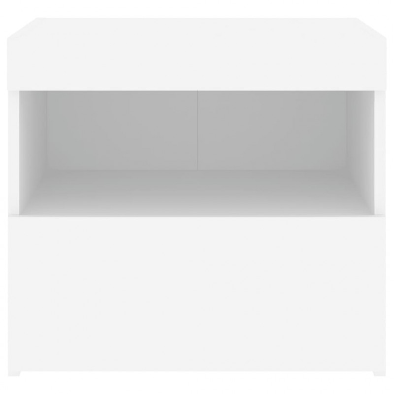 Szafka nocna z oświetleniem LED, biała, 50x40x45 cm