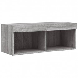 Szafka TV z oświetleniem LED, szary dąb sonoma, 80x30x30 cm