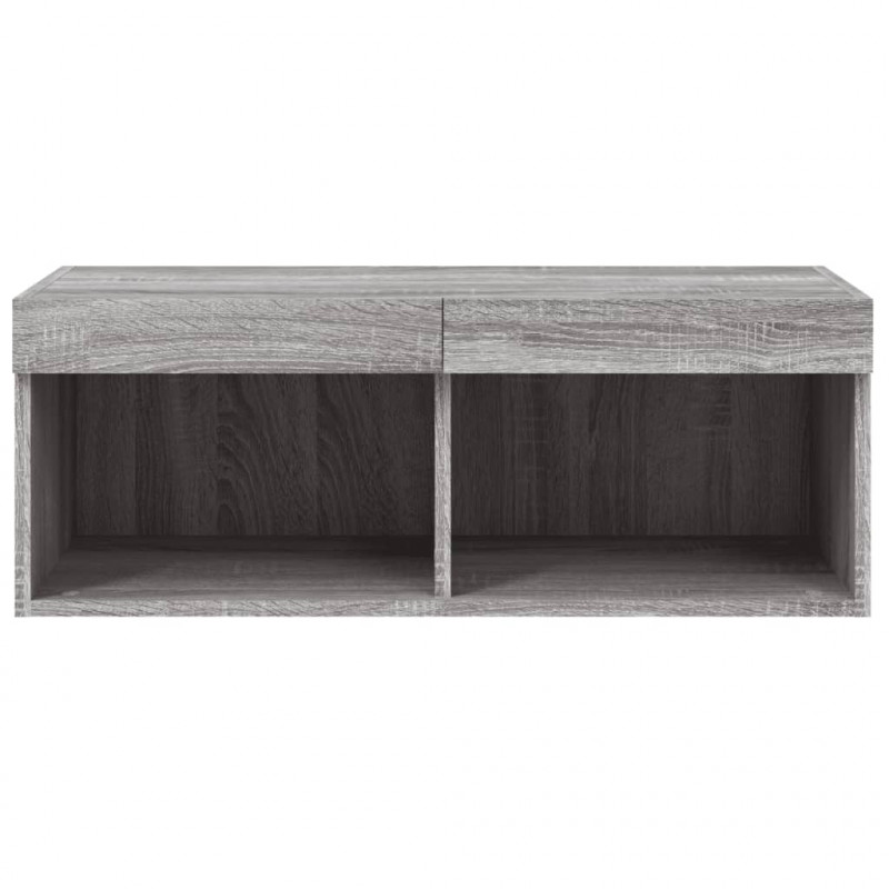 Szafka TV z oświetleniem LED, szary dąb sonoma, 80x30x30 cm