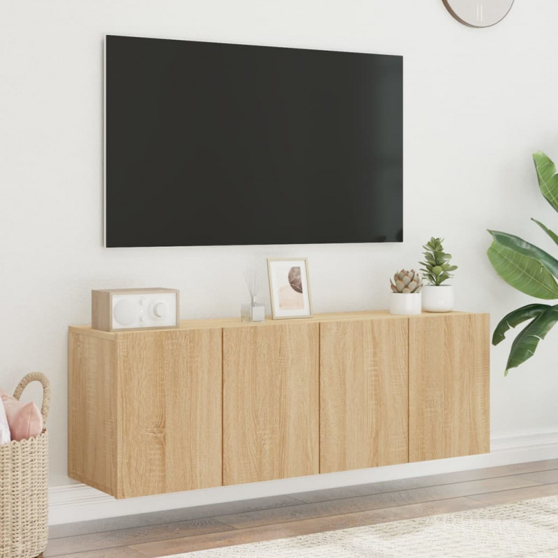 Ścienne szafki TV, 2 szt., dąb sonoma, 60x30x41 cm