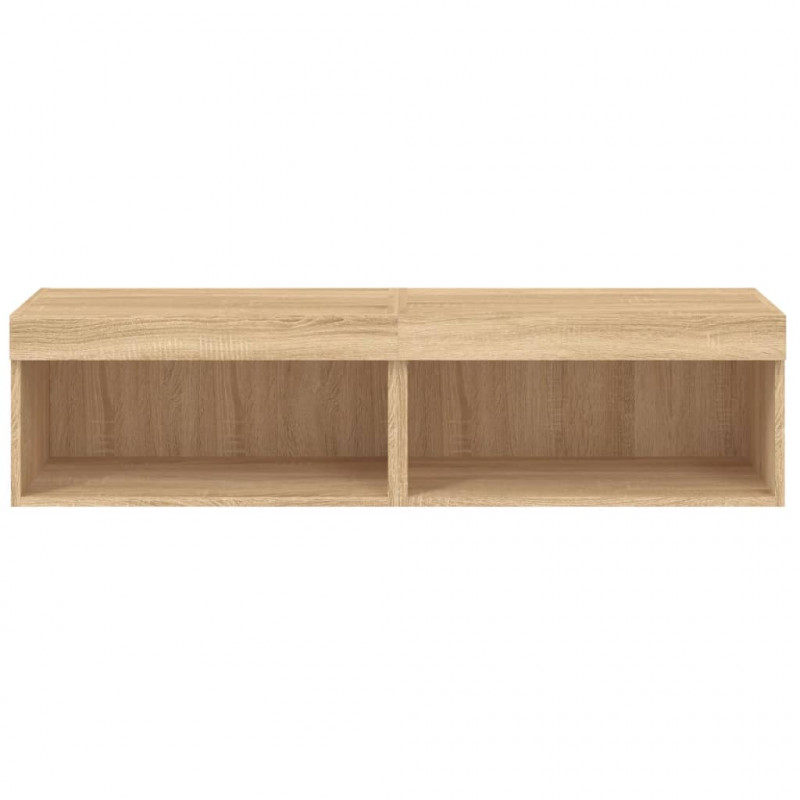 Szafki pod TV, z LED, 2 szt., kolor dąb sonoma, 60x30x30 cm