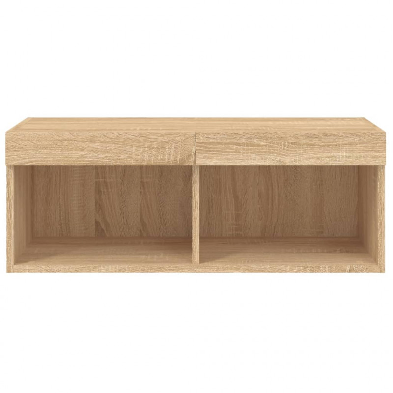 Szafka TV z oświetleniem LED, dąb sonoma, 80x30x30 cm